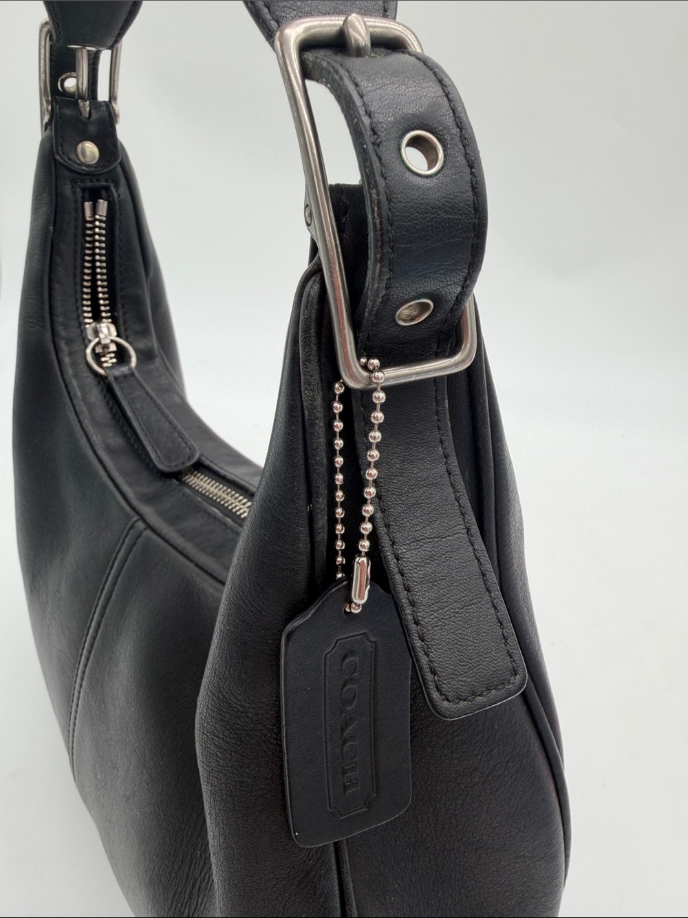 Vintage Coach Legacy West Zoe Crescent Hobo Bag Purse Leather Black 9342 - Picture 7 of 15